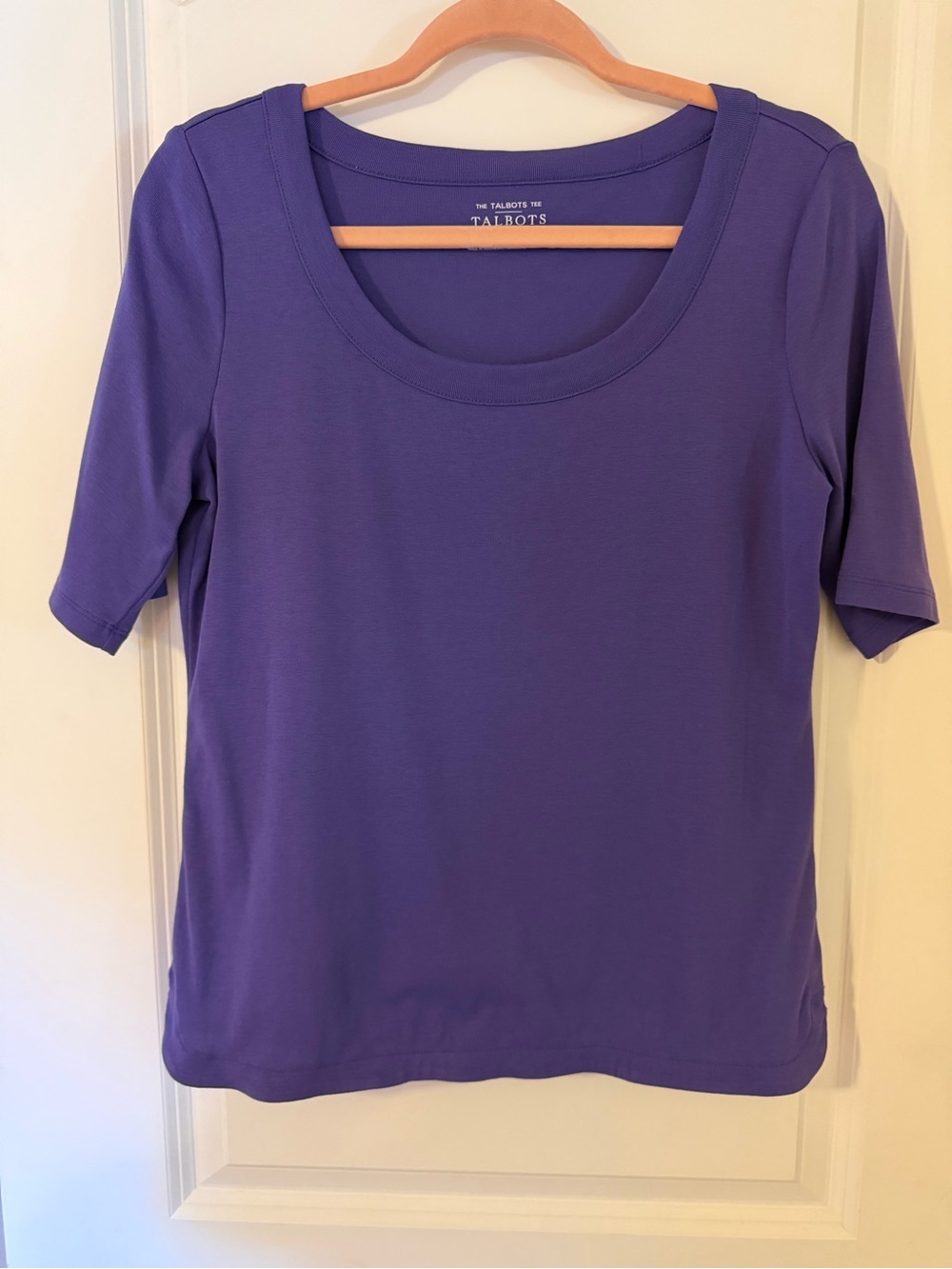 Talbots Violet Scoop Neck Top w/Elbow-Length Sleeves